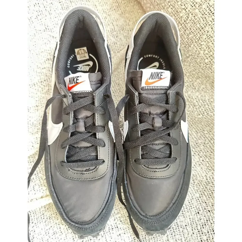 NEW Nike Waffle Debut Casual Sneakers Black White DH9522 001 Mens Sizes 9.5